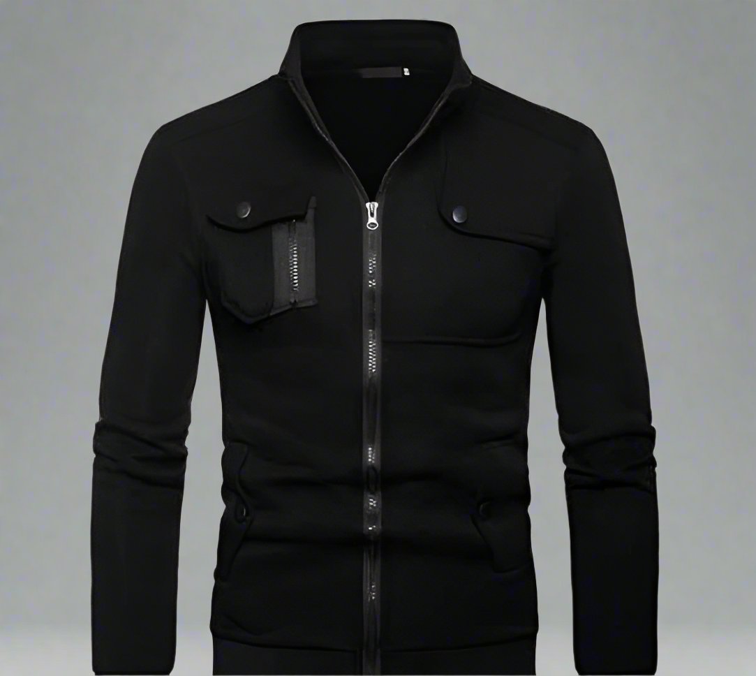 Men's Stitched Fleece Zipper Jacket