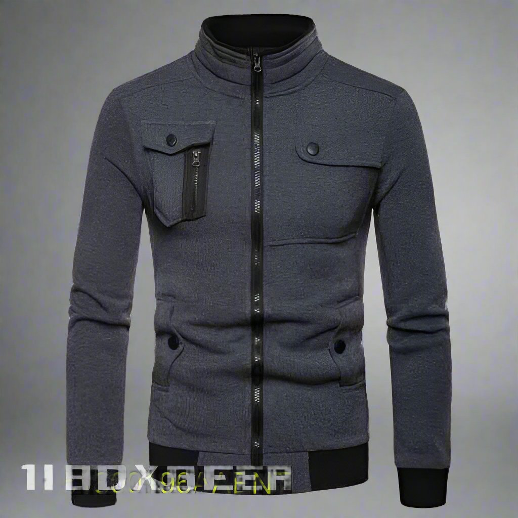 Men's Stitched Fleece Zipper Jacket