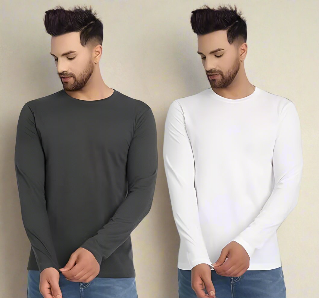 Men's Stitched Jersey Plain T-Shirt - Pack of 2